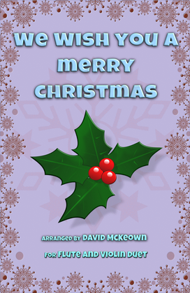 Book cover for We Wish You a Merry Christmas, Jazz Style, for Flute and Violin Duet