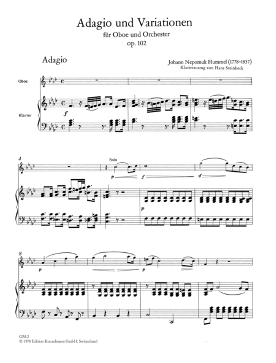 Adagio and variations for oboe