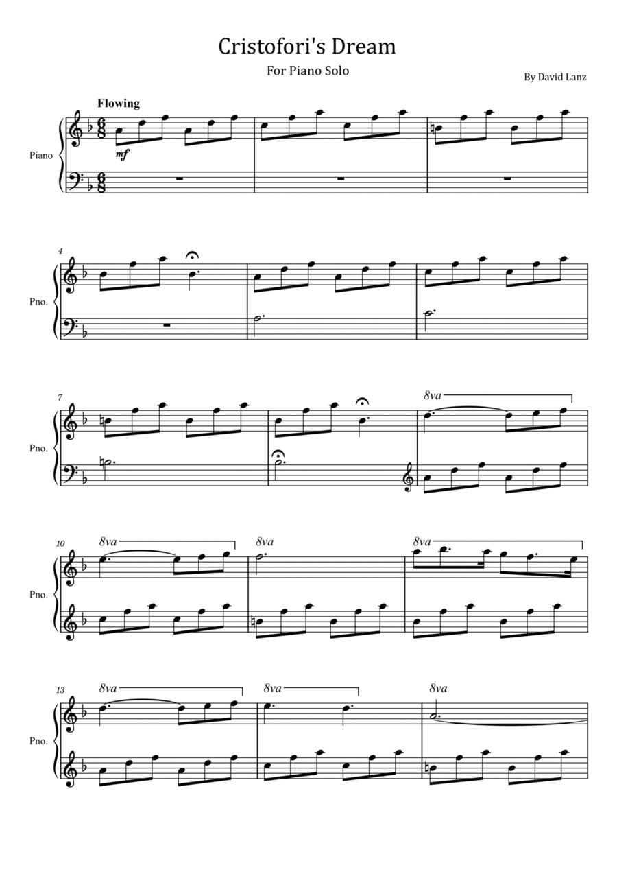 Cristofori's Dream Piano Solo scores gallery preview page 1