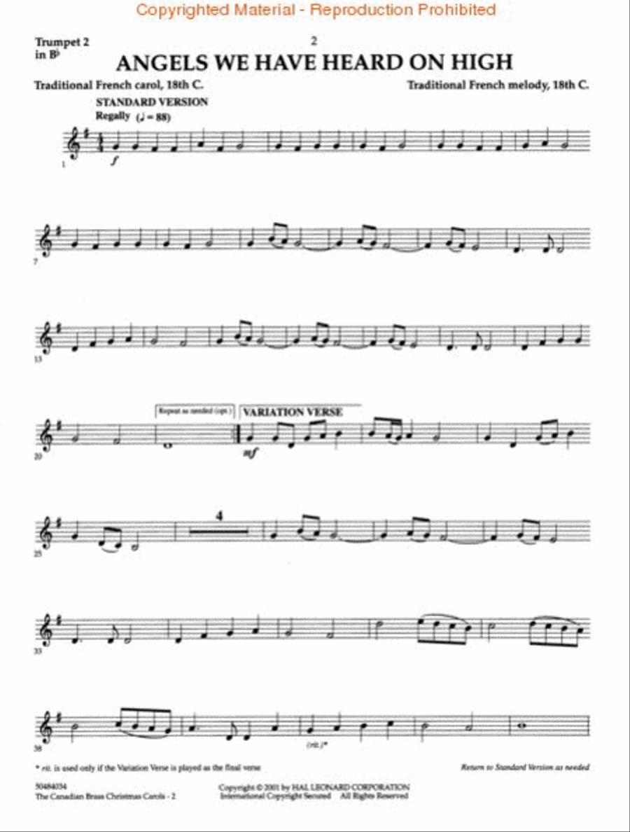 The Canadian Brass Christmas Carols Trumpet scores gallery preview page 2