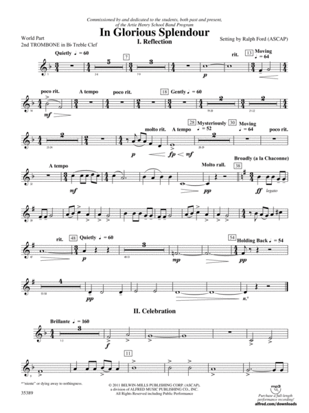 In Glorious Splendour: (wp) 2nd B-flat Trombone T.C.