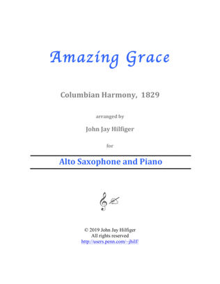 Book cover for Amazing Grace for Alto Saxophone and Piano