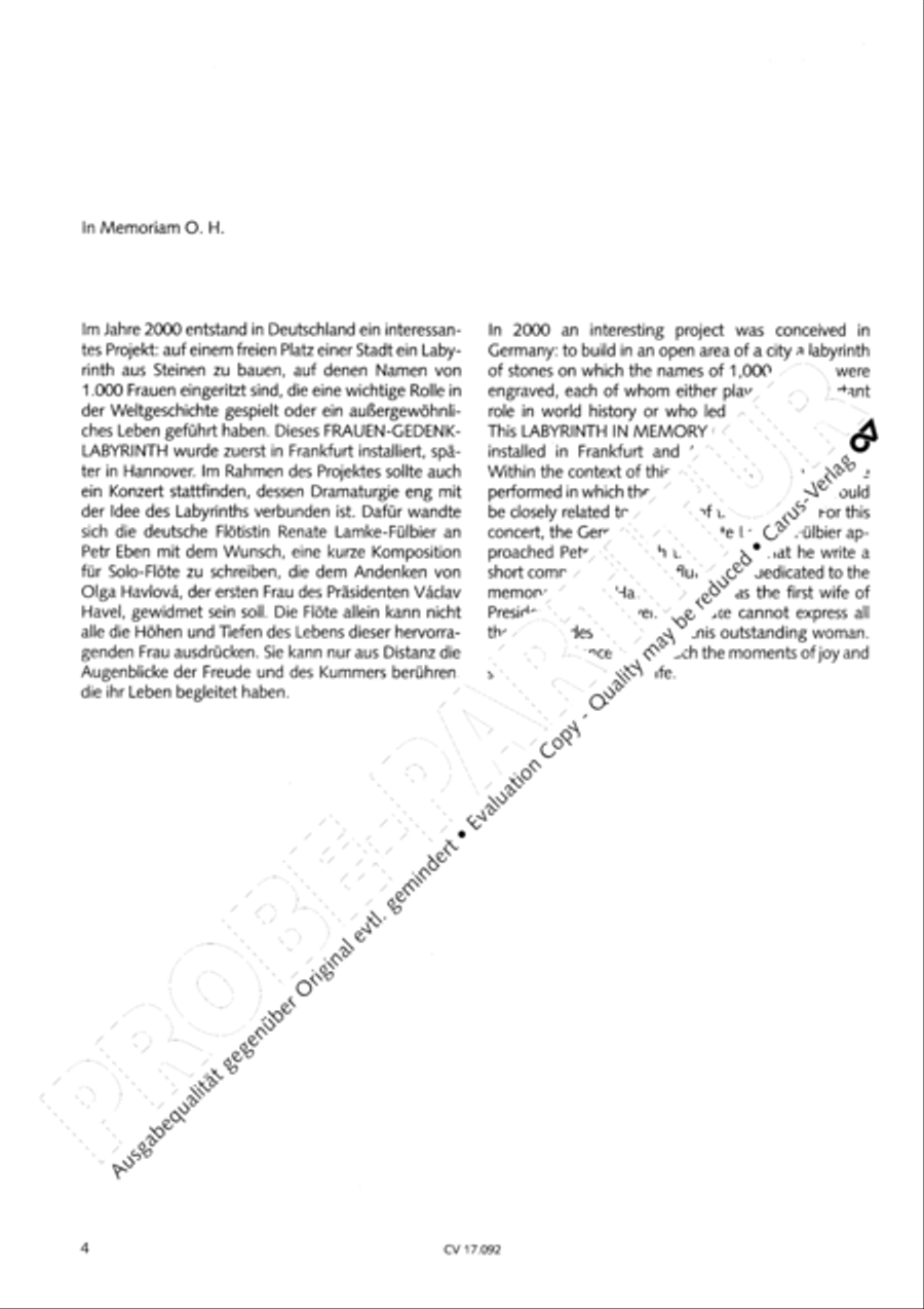 Komposition fur Querflote solo Flute Solo scores gallery preview page 5