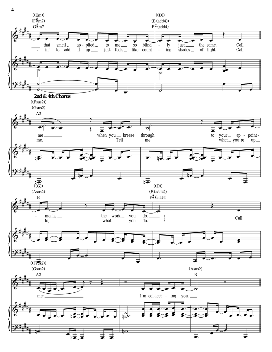 Collecting You Piano, Vocal, Guitar scores gallery preview page 4