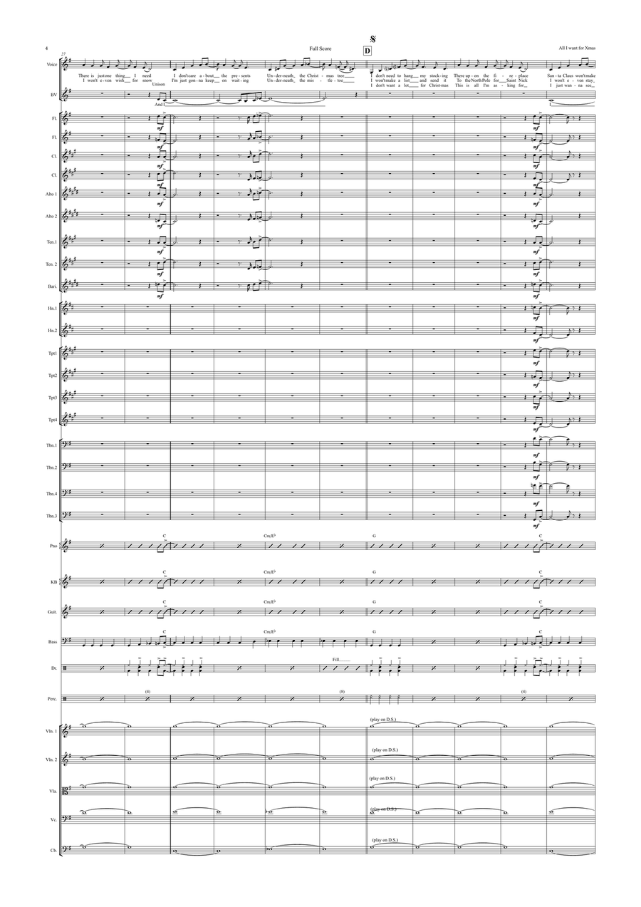 All I Want For Christmas Is You Full Orchestra scores gallery preview page 4