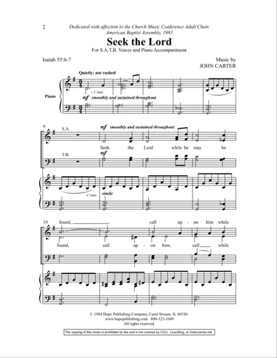 Seek the Lord Choir scores gallery preview page 2