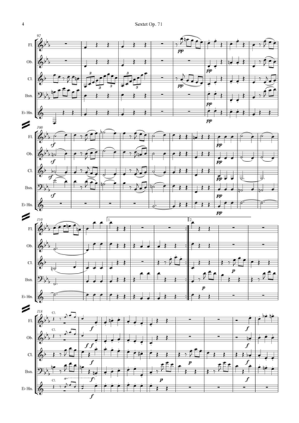 Beethoven: Wind Sextet Op.71 - wind quintet image number null