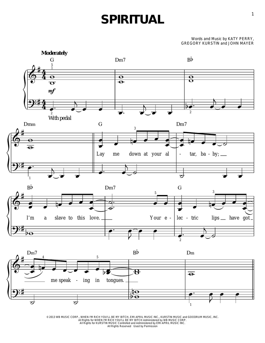 Spiritual Spiritual Easy Piano scores gallery preview page 1