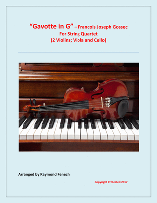 Book cover for Gavotte in G - For String Quartet (2 Violins, Viola and Violoncello)