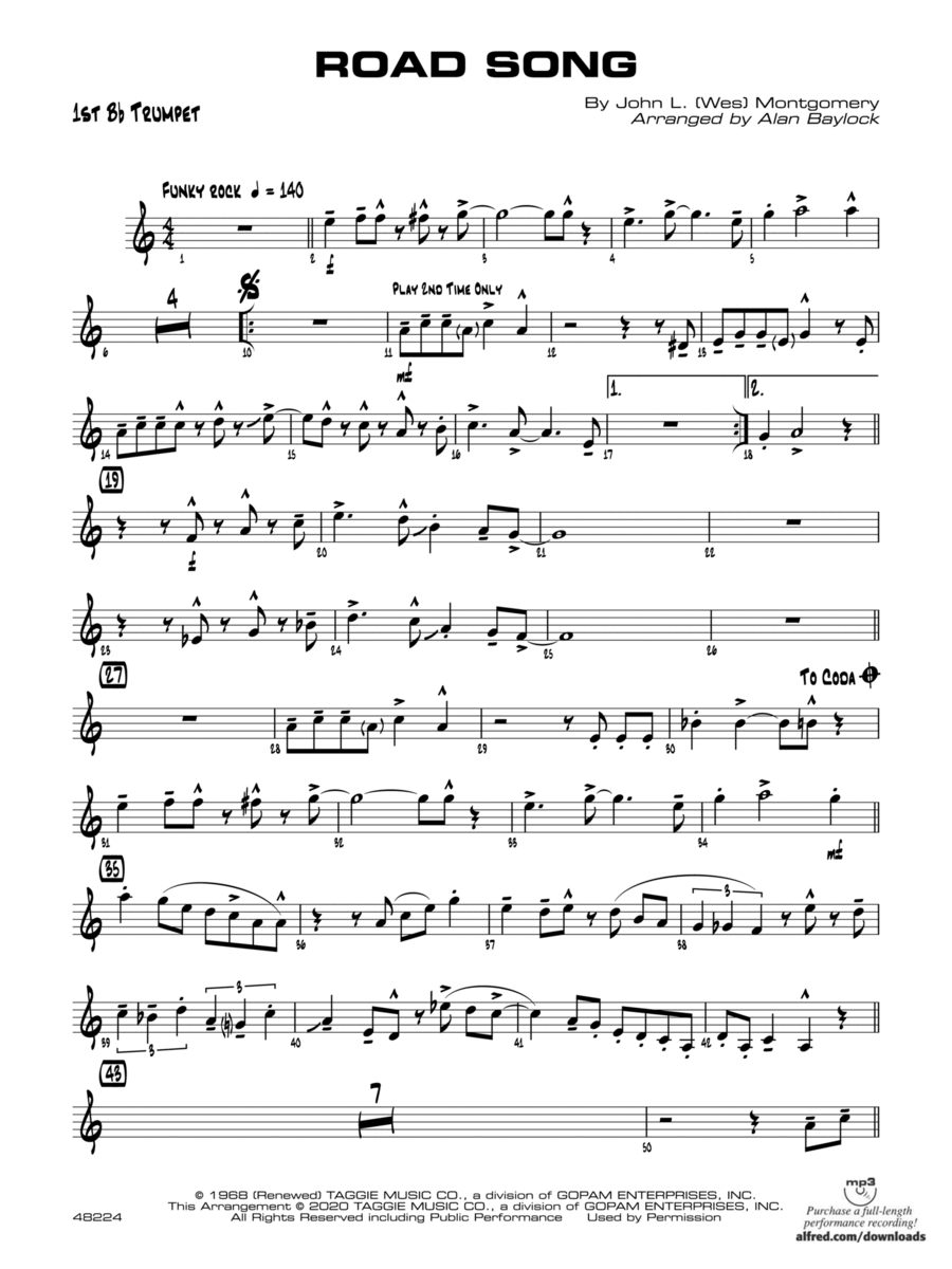 Road Song: 1st B-flat Trumpet