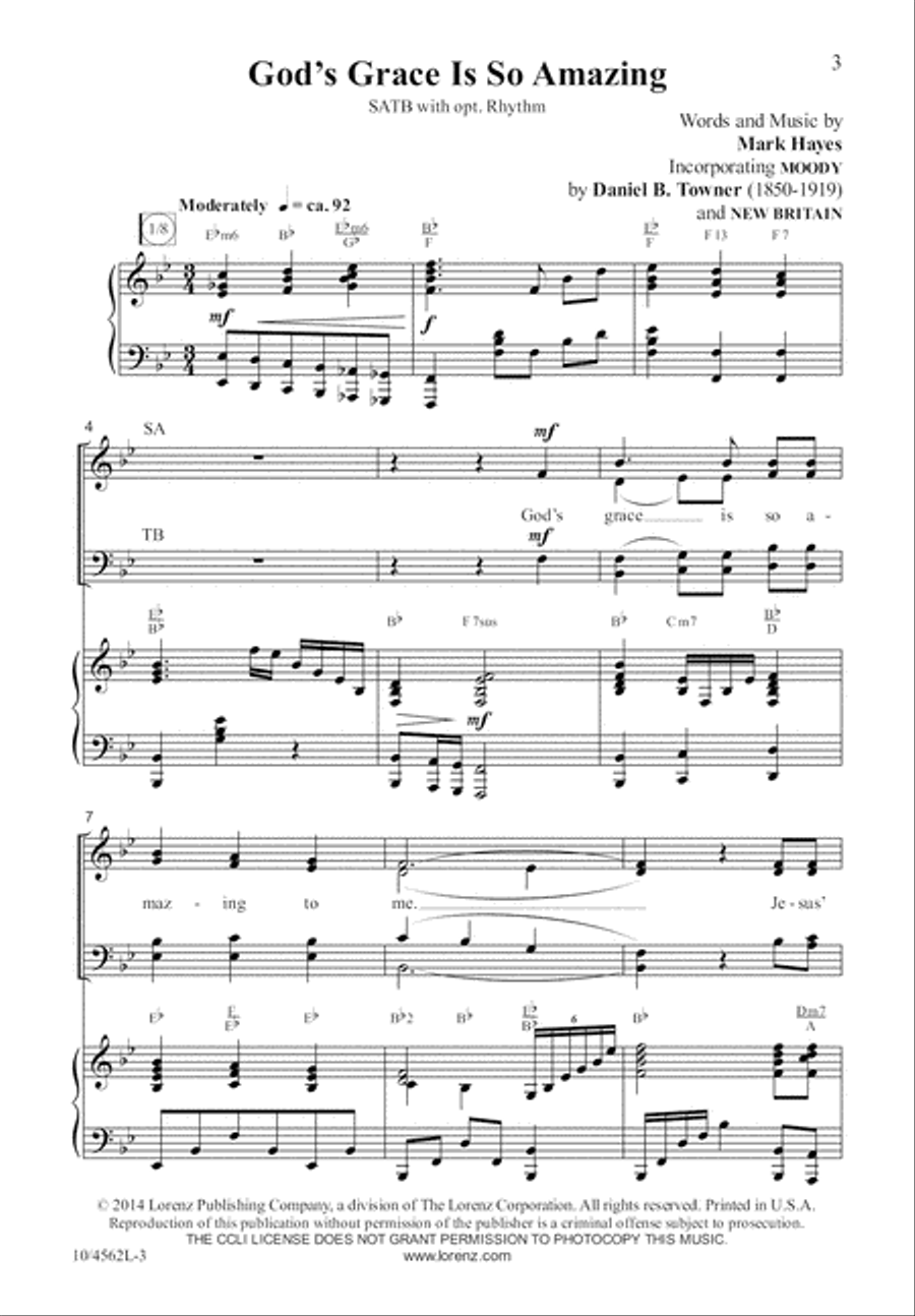 God’s Grace Is So Amazing 4-Part scores gallery preview page 4