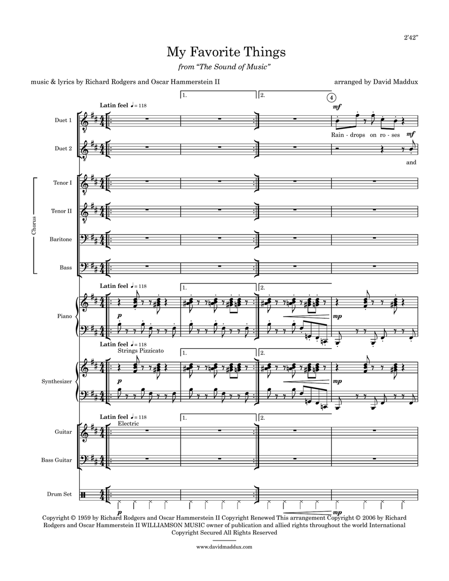My Favorite Things by Chicago Small Ensemble - Digital Sheet Music