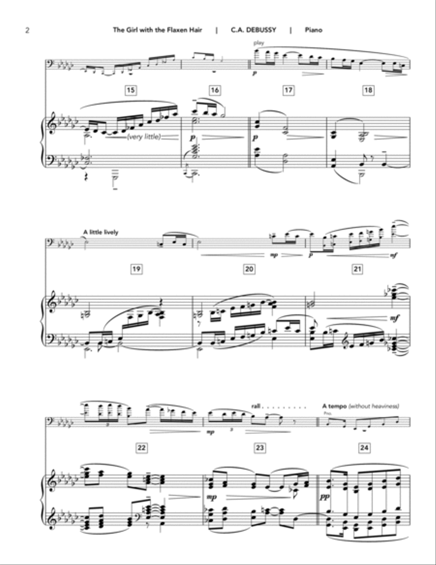 La Fille aux Cheveux de Lin (The Girl with the Flaxen Hair) Bassoon scores gallery preview page 2