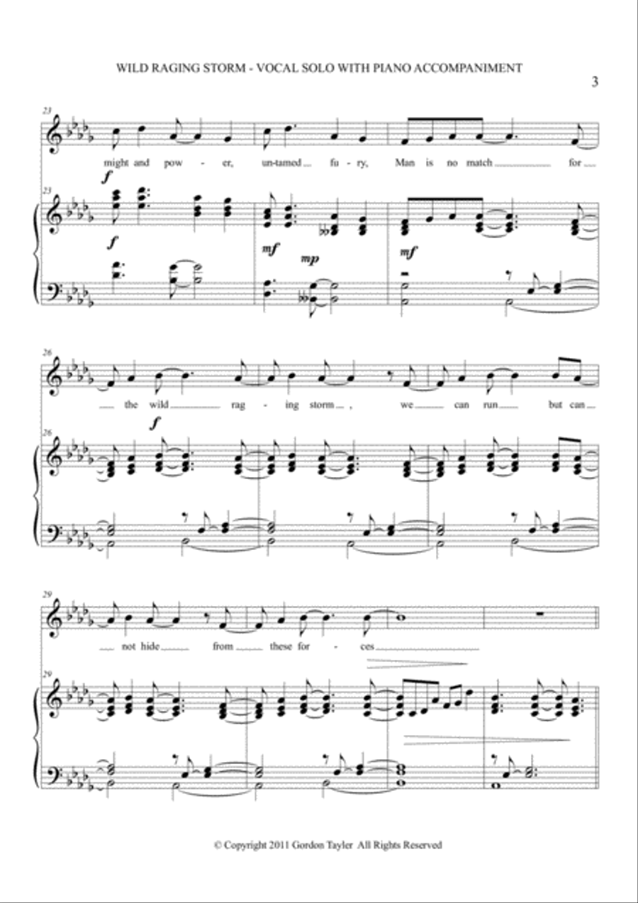 Wild Raging Storm Piano, Vocal, Guitar scores gallery preview page 6