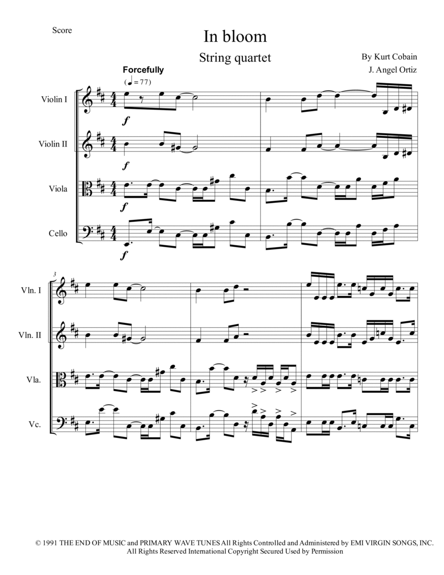In Bloom String Quartet scores gallery preview page 1
