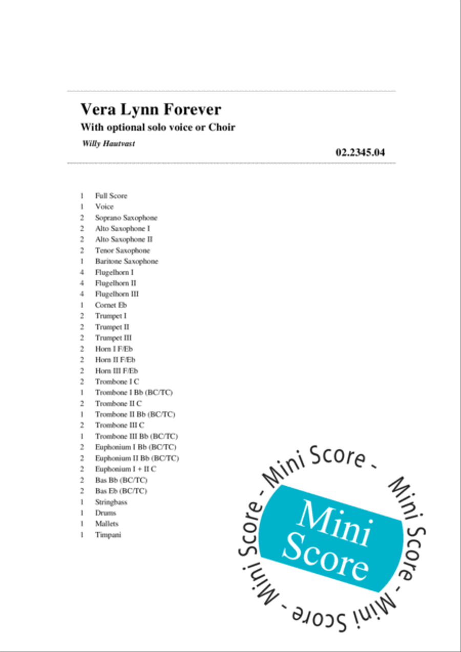 Vera Lynn Forever Fanfare Band scores gallery preview page 4
