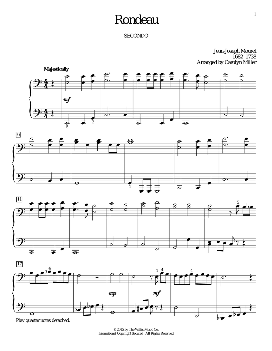 Rondeau Piano Duet scores gallery preview page 1