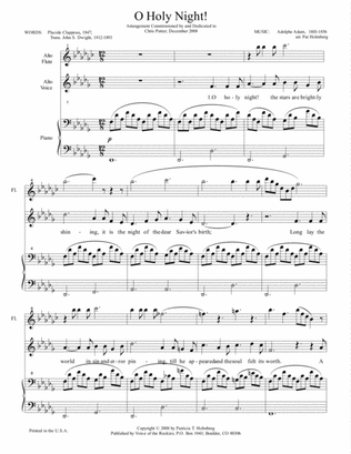 O Holy Night - for Alto Flute, Soprano voice and Piano