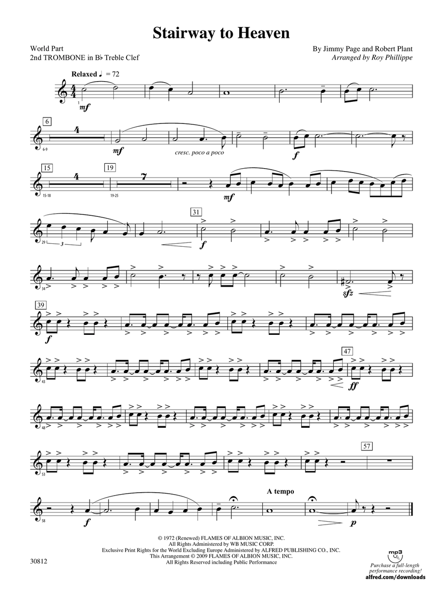 Stairway to Heaven: (World Part) 2nd B-flat Trombone T.C.