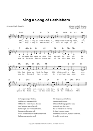 Sing a Song of Bethlehem (Key of D-Sharp Minor)