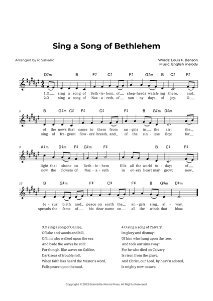 Sing a Song of Bethlehem (Key of D-Sharp Minor) image number null