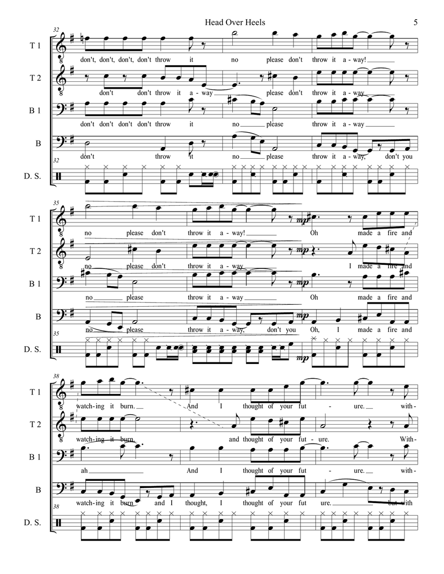 Head Over Heels Choir scores gallery preview page 6
