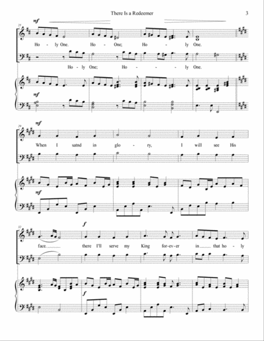There Is A Redeemer 3-Part scores gallery preview page 3