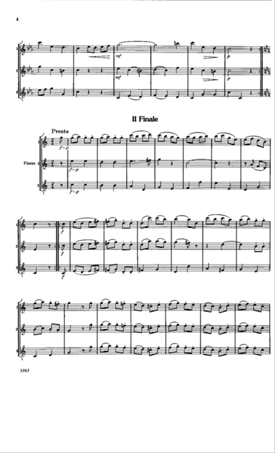 Menuet and Finale Flute Trio scores gallery preview page 4