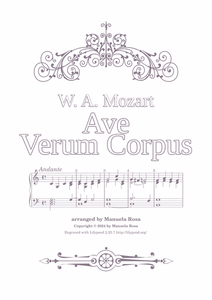 Ave Verum Corpus for Organ/Piano (Mozart) image number null