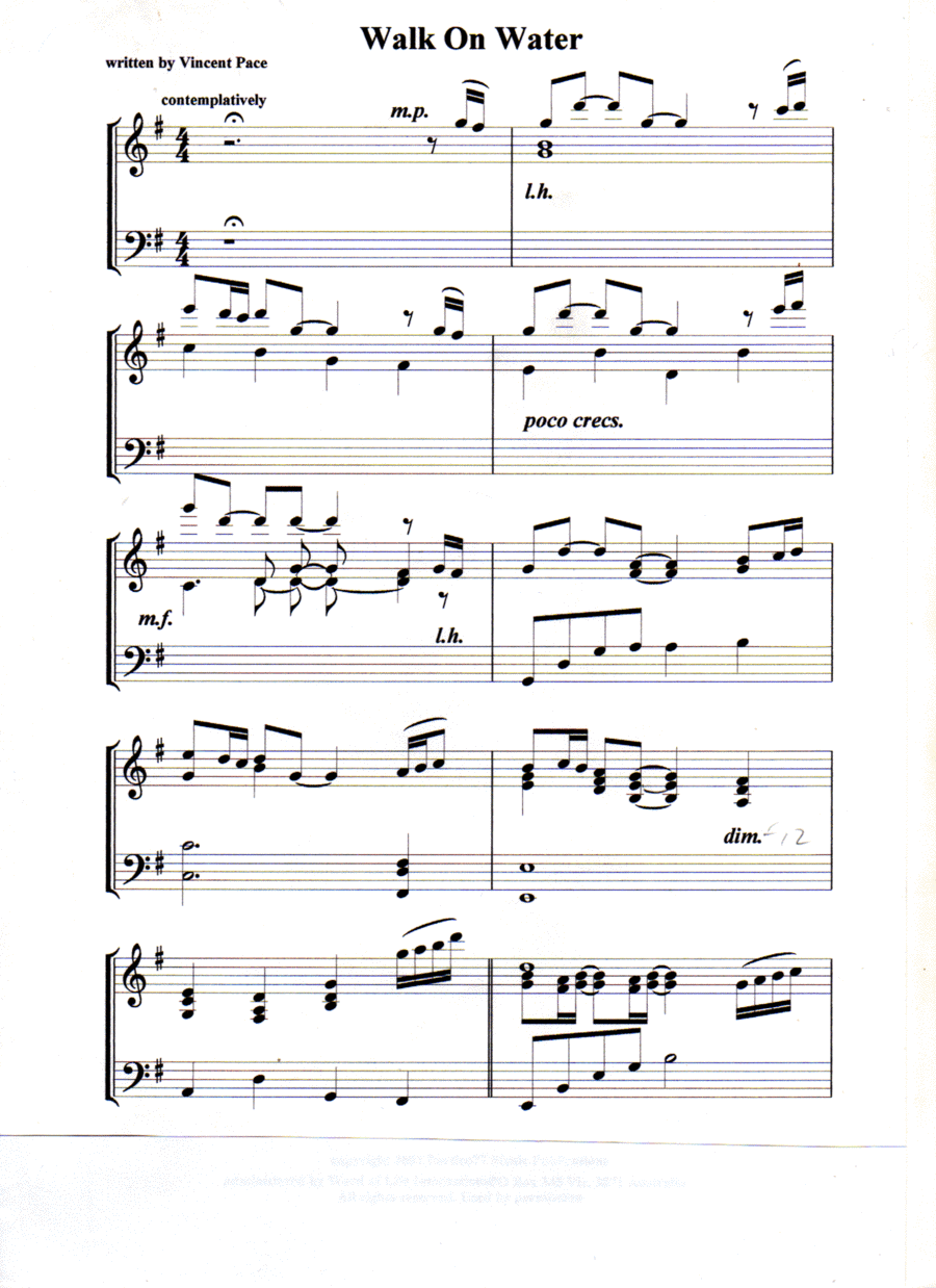 Walk On Water Walk On Water Piano Method scores gallery preview page 1