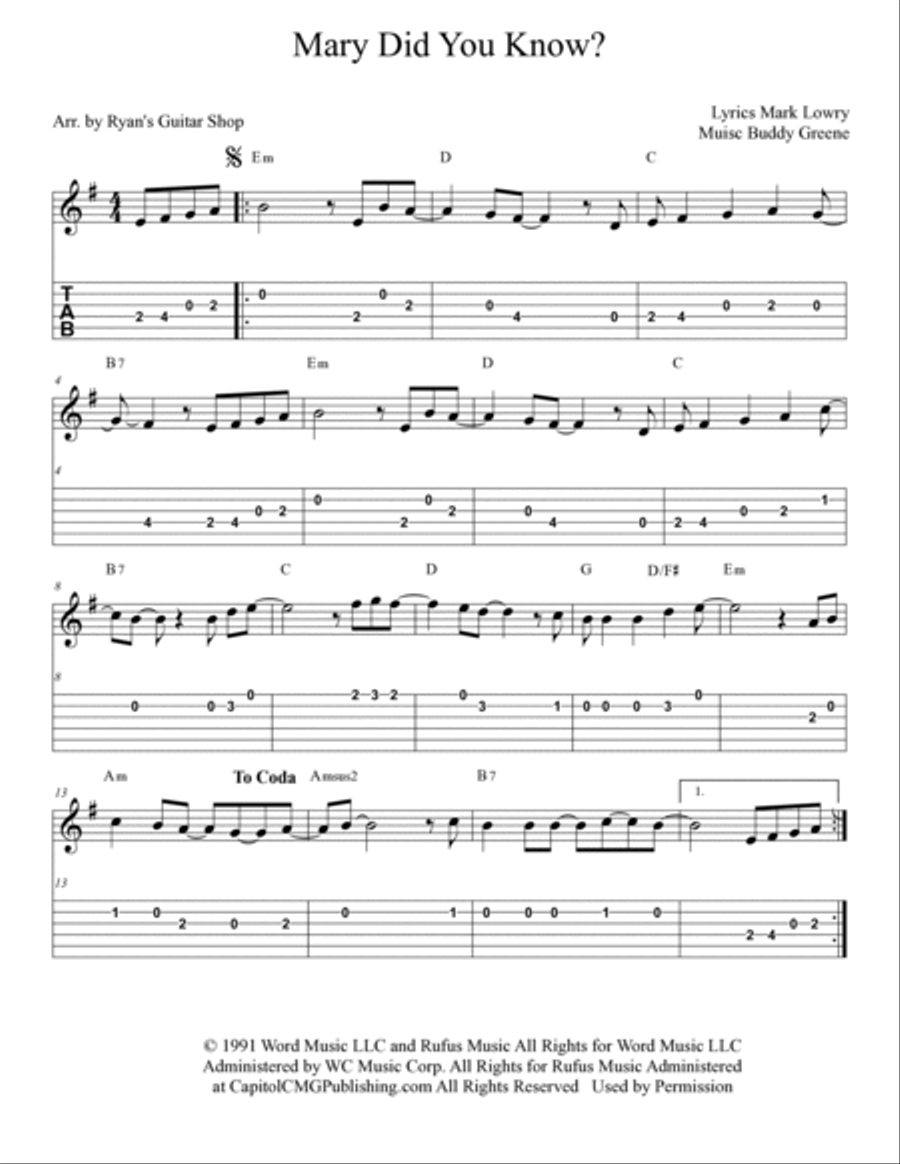 Mary, Did You Know? Acoustic Guitar scores gallery preview page 5