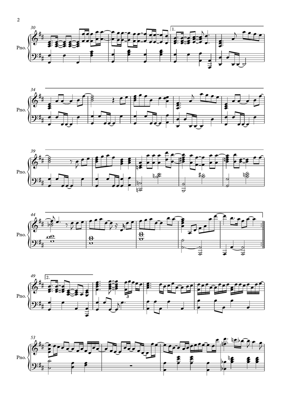 Versace On The Floor Piano Solo scores gallery preview page 2