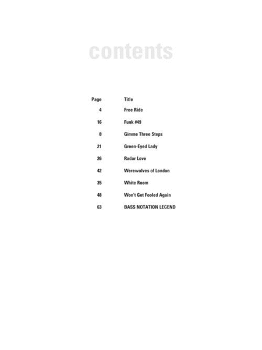 Classic Rock Classic Rock Bass Guitar Tablature scores gallery preview page 3