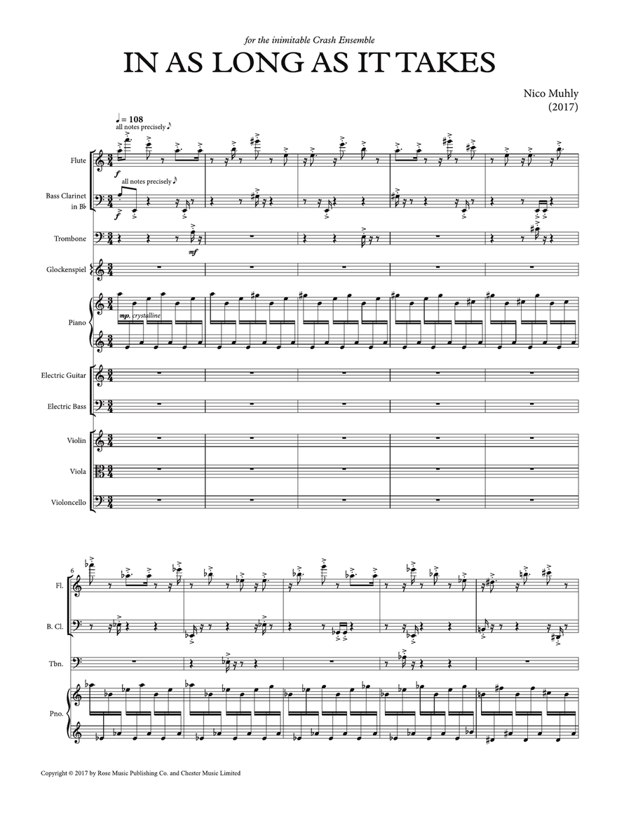 In As Long As It Takes (Score and Parts) Percussion Ensemble scores gallery preview page 1
