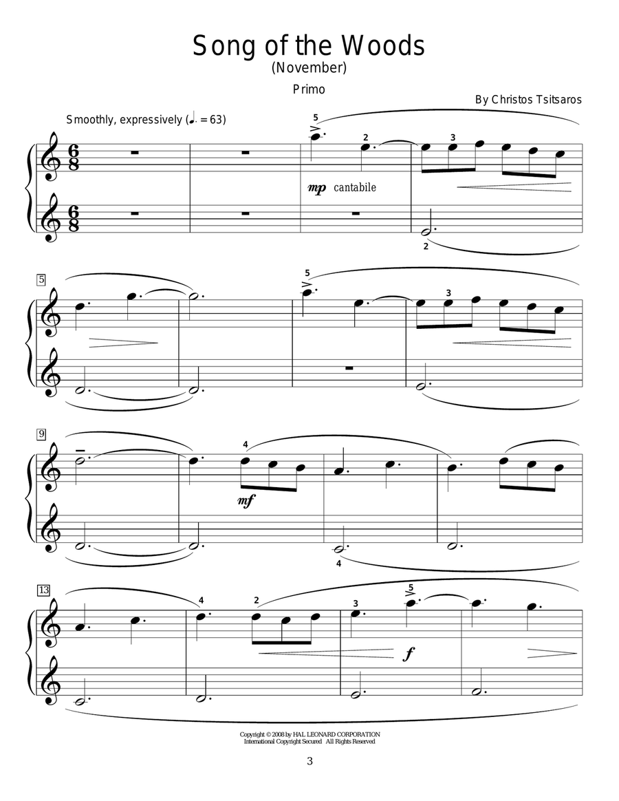 Song Of The Woods (November) Piano Duet scores gallery preview page 2