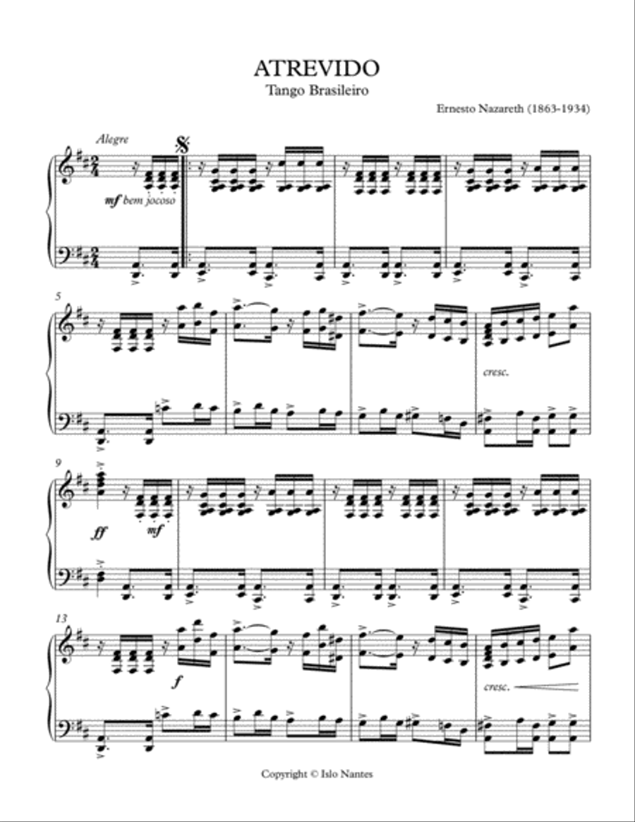 ATREVIDO Piano Solo scores gallery preview page 1