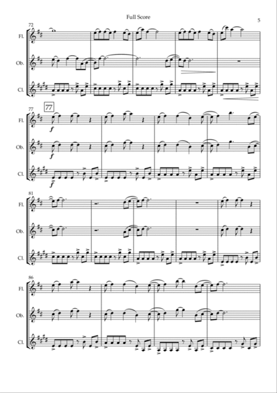 Without You Woodwind Trio scores gallery preview page 5