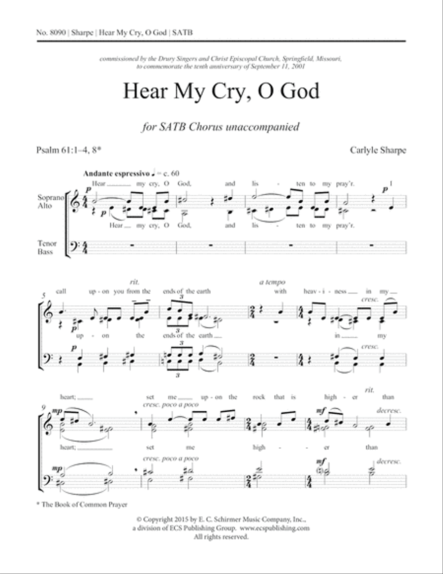 Hear My Cry, O God Hear My Cry, O God 4-Part scores gallery preview page 2
