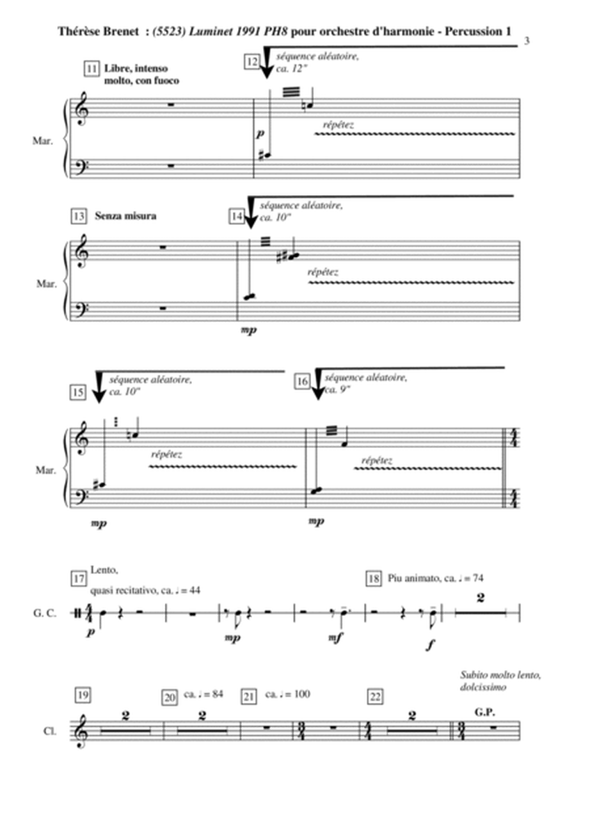 Thérèse Brenet: (5523) Luminet 1991 PH8 for concert band, percussion 1 part