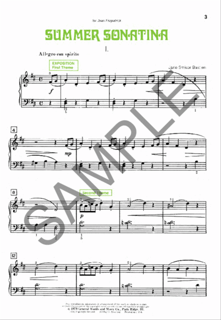 Summer Sonatinas Piano Method scores gallery preview page 2