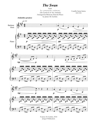 Saint-Saens: The Swan for Baritone Horn & Piano