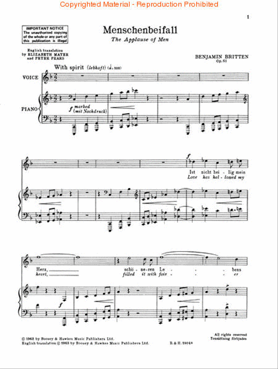 6 Holderlin Fragments Voc/kybd Voice Solo scores gallery preview page 2