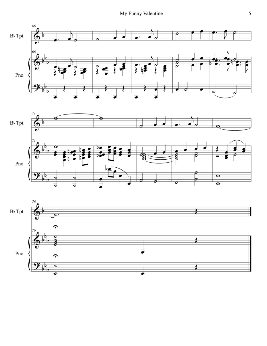 My Funny Valentine My Funny Valentine Trumpet Solo scores gallery preview page 5