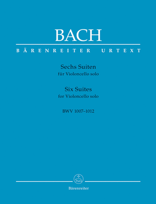 Book cover for 6 Suites for Violincello Solo, BWV 1007-1012