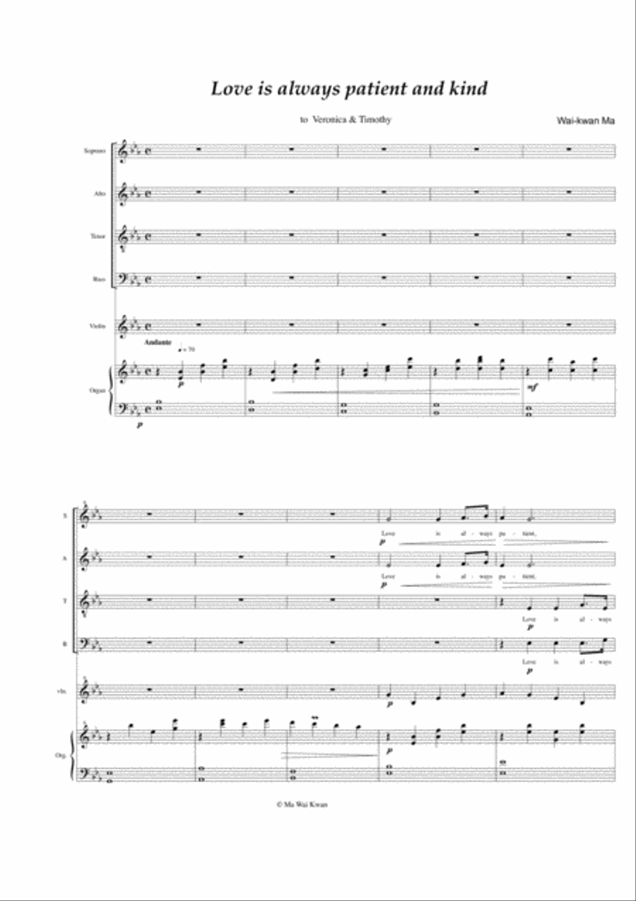 Love Is Always Patient And Kind 4-Part scores gallery preview page 1