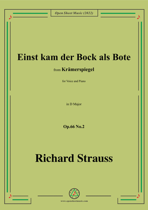 Book cover for Richard Strauss-Einst kam der Bock als Bote,in D Major,Op.66 No.2