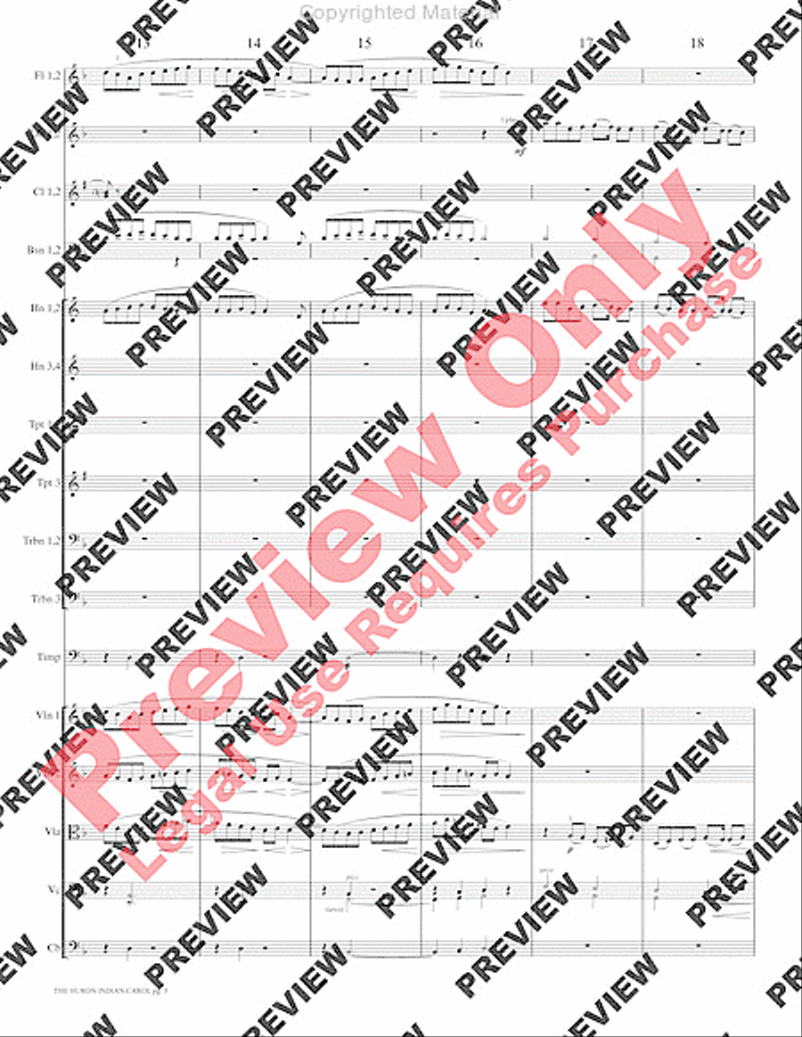 The Huron Indian Carol Full Orchestra scores gallery preview page 6