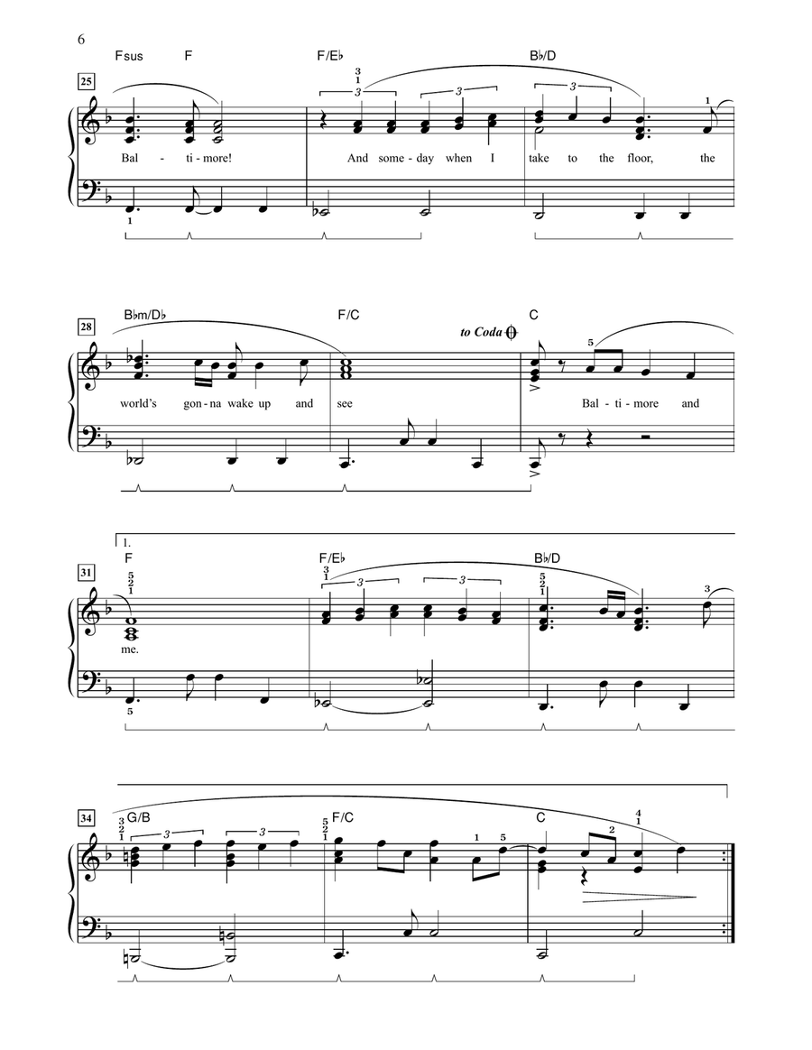 Good Morning Baltimore (from Hairspray) (arr. Carol Matz) Easy Piano scores gallery preview page 3