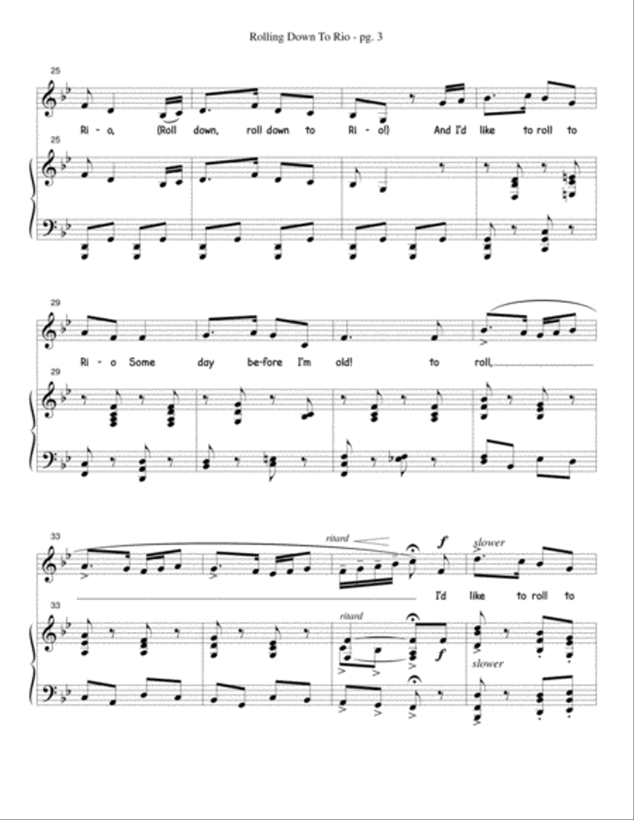 Rolling Down to Rio Voice Solo scores gallery preview page 5