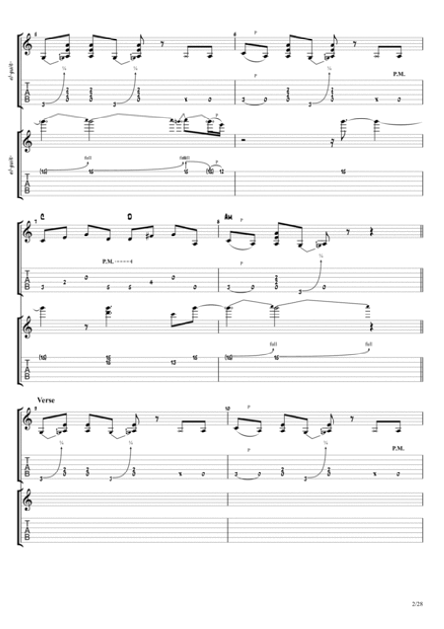 Cry For The Bad Man Guitar Tablature scores gallery preview page 2